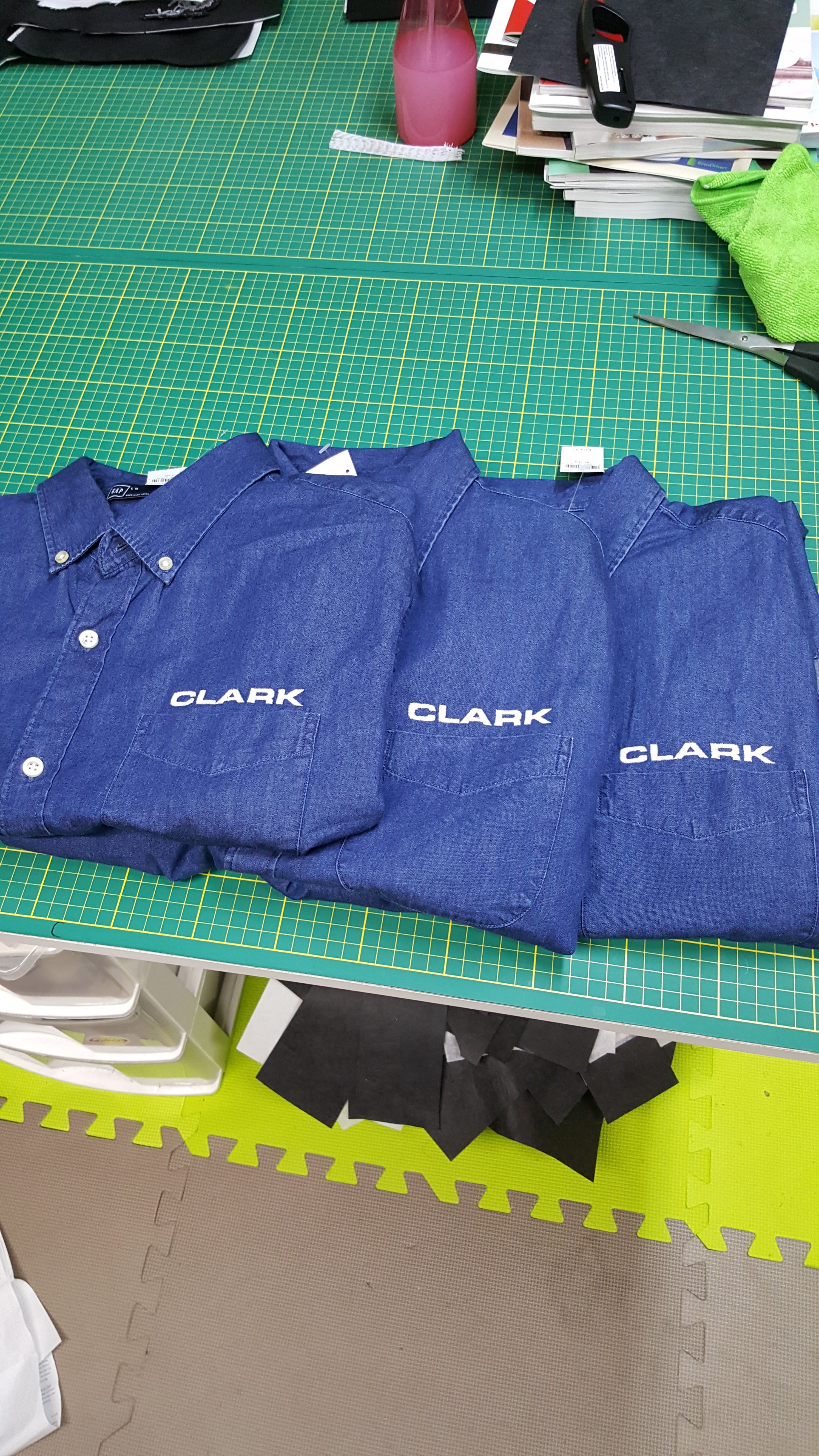 First company uniforms laid out